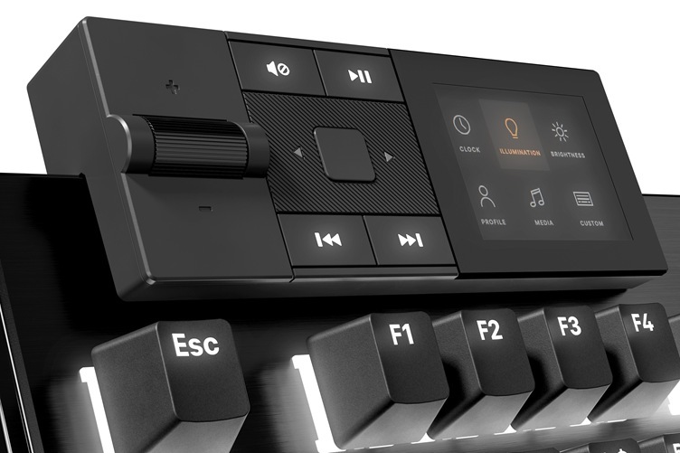 Teclado Dark Mount detalle control multimedia