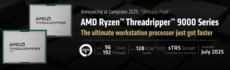 amd Threadripper 9000 con núcleos zen 5 a