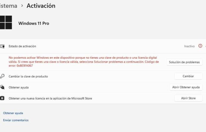 error activacion windows 11 pro