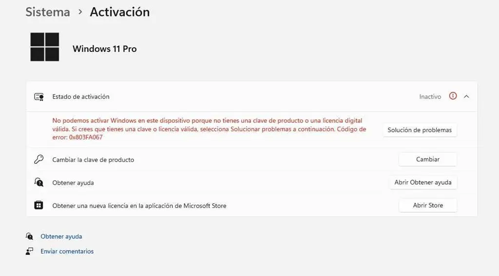 Problemas con activación de Windows 11 Pro, España ya no existe para Microsoft error activacion windows 11 pro jpg