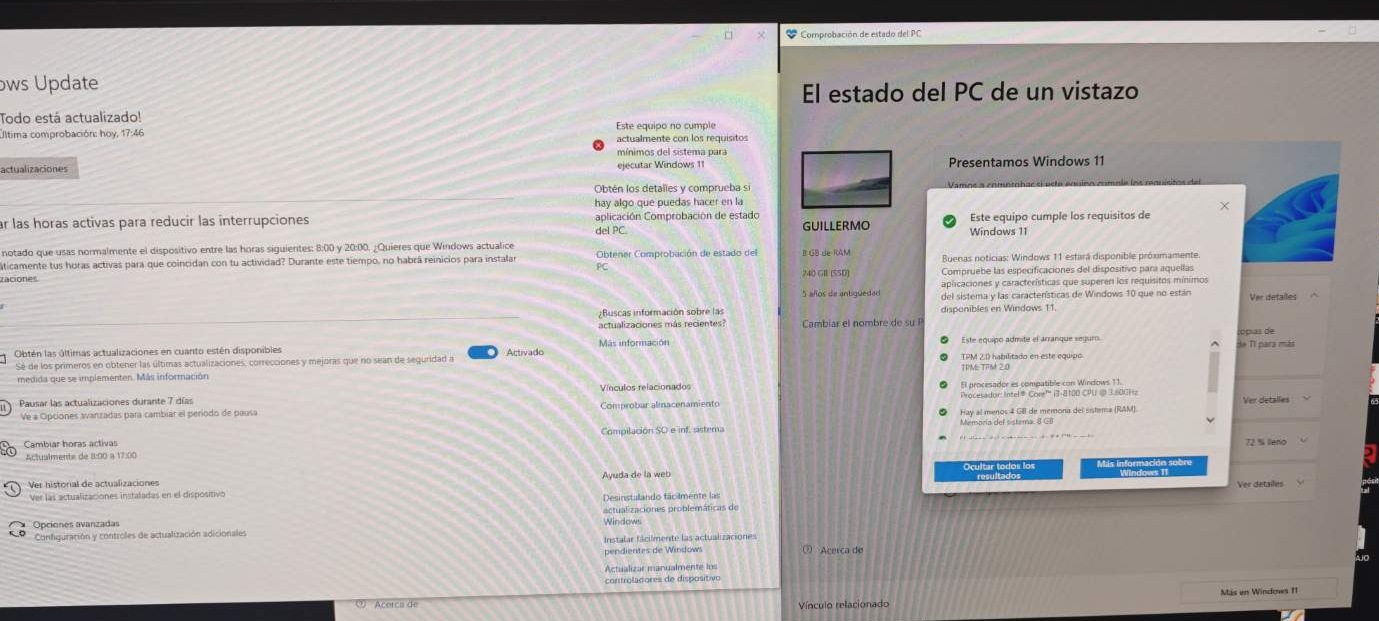 Error especificaciones Windows 11 2