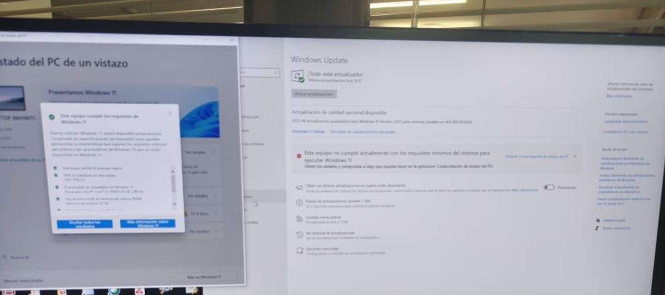 error especificaciones migrar a windows 11