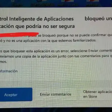 Error Control Inteligente de Aplicaciones Bloqueo