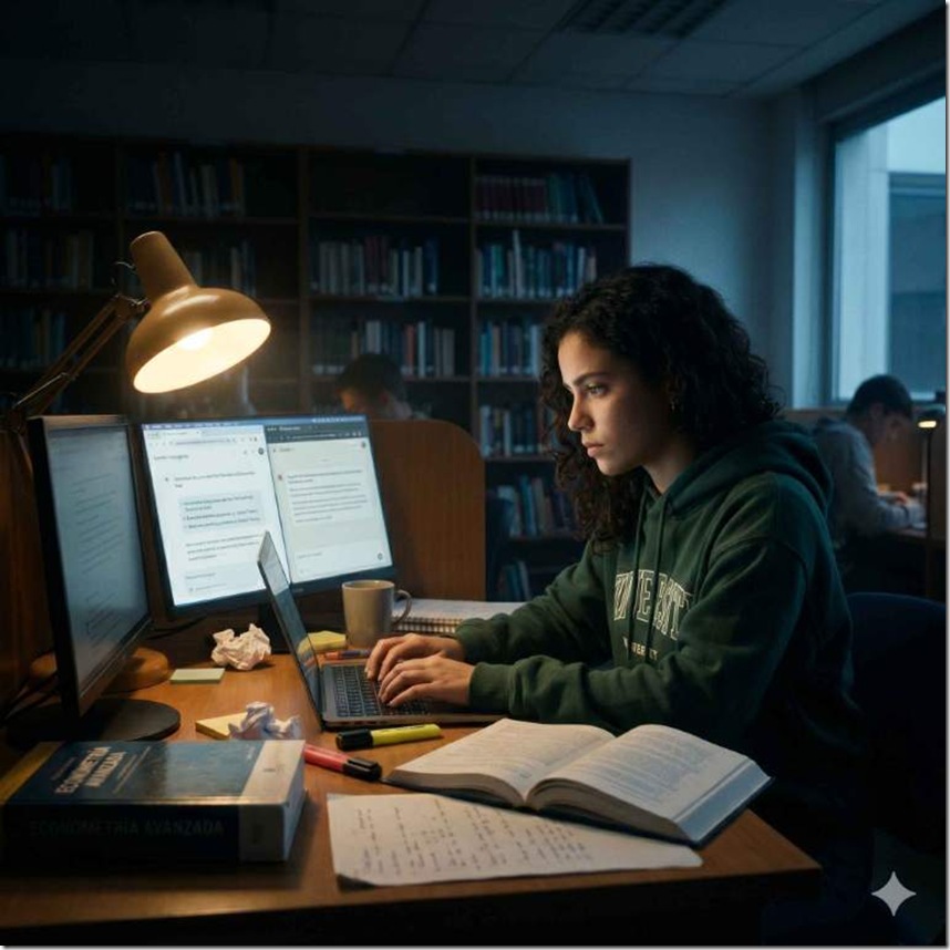 Alumnao universitario usando Gemini y Claude para preparar exámenes