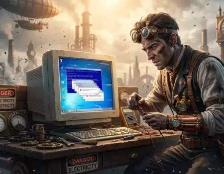 Ingeniero usando PC con Windows 7 que no le va muy fino